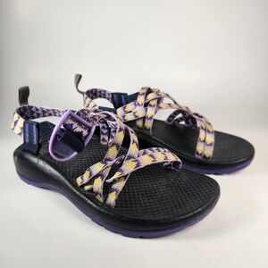 CHACO Girls ZX/1 Sandal Size 2 Purple Yellow Strappy Waterproof Hiking Shoe